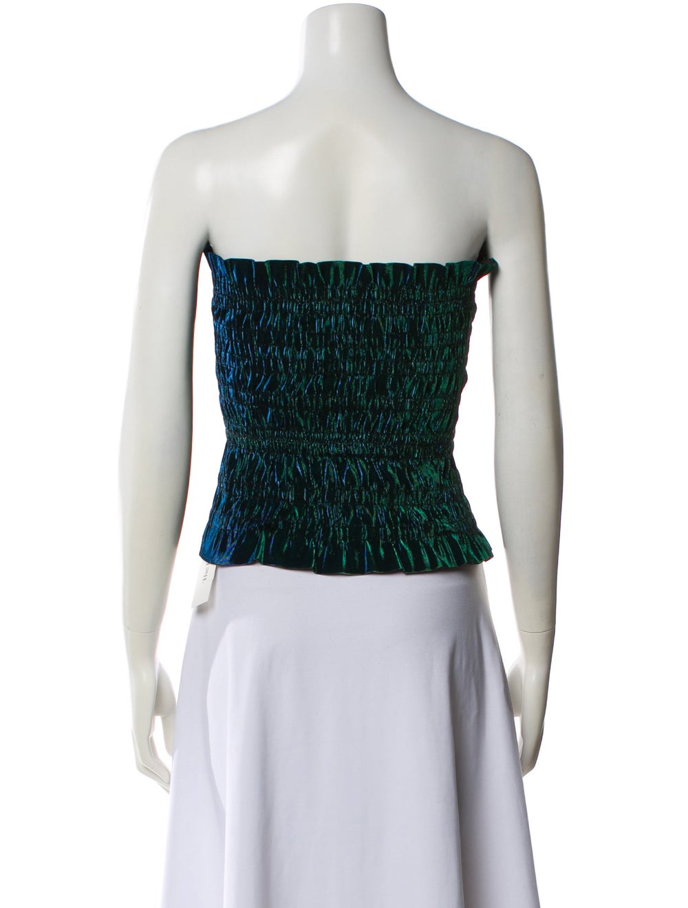 Area Patterned Strapless Crop Top - image 3