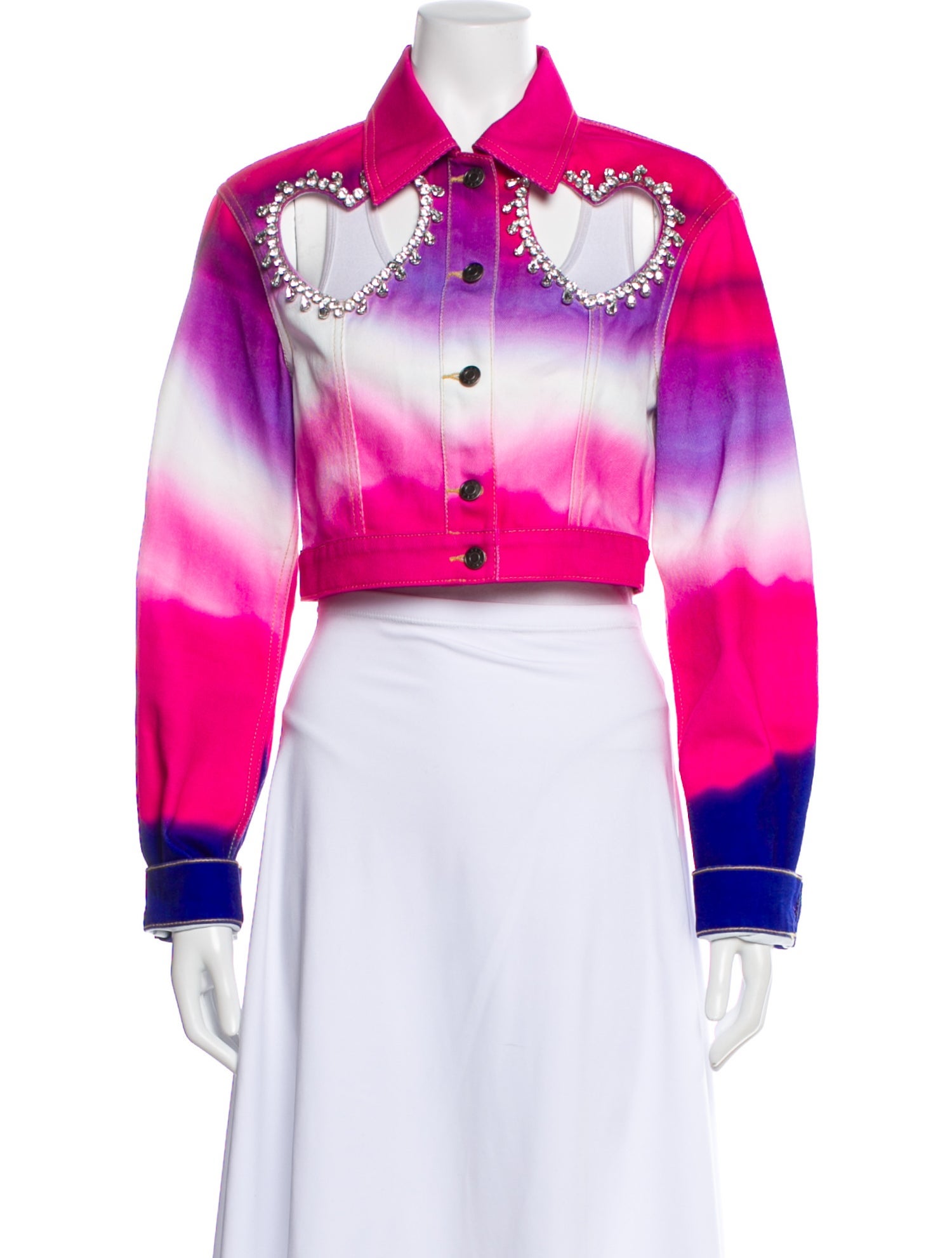 Area Tie-Dye Print Denim Jacket