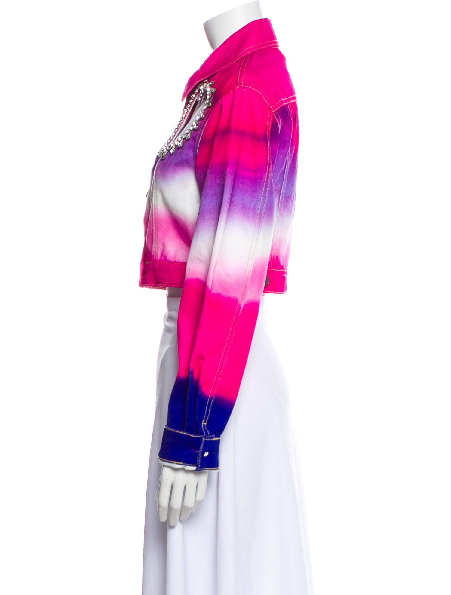 Area Tie-Dye Print Denim Jacket