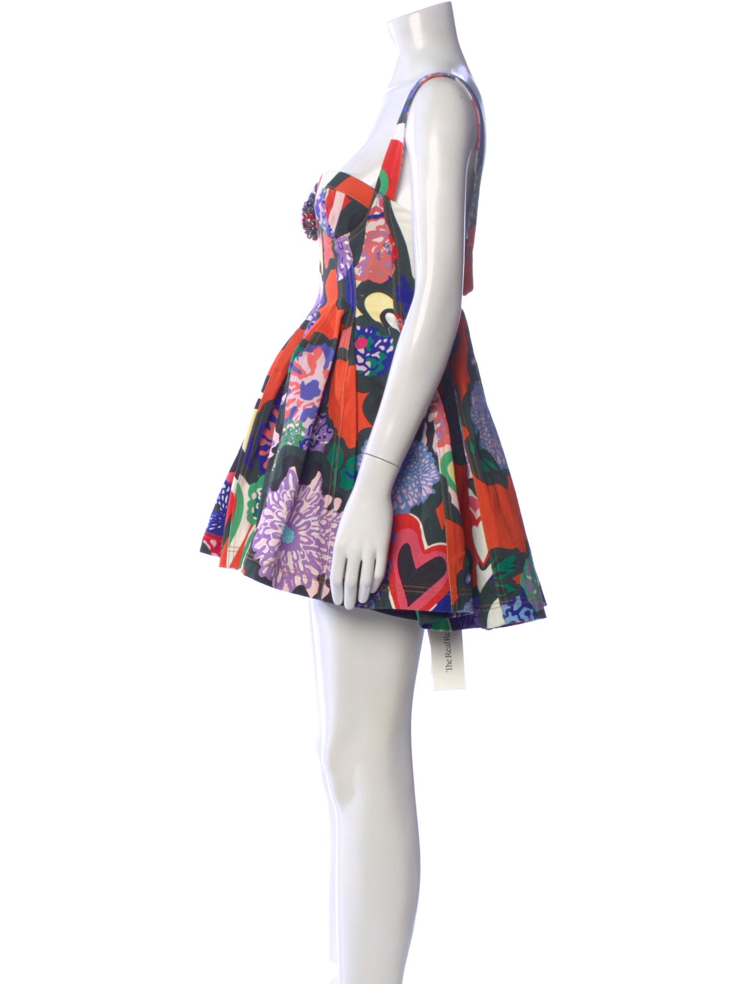 Area Floral Print Mini Dress