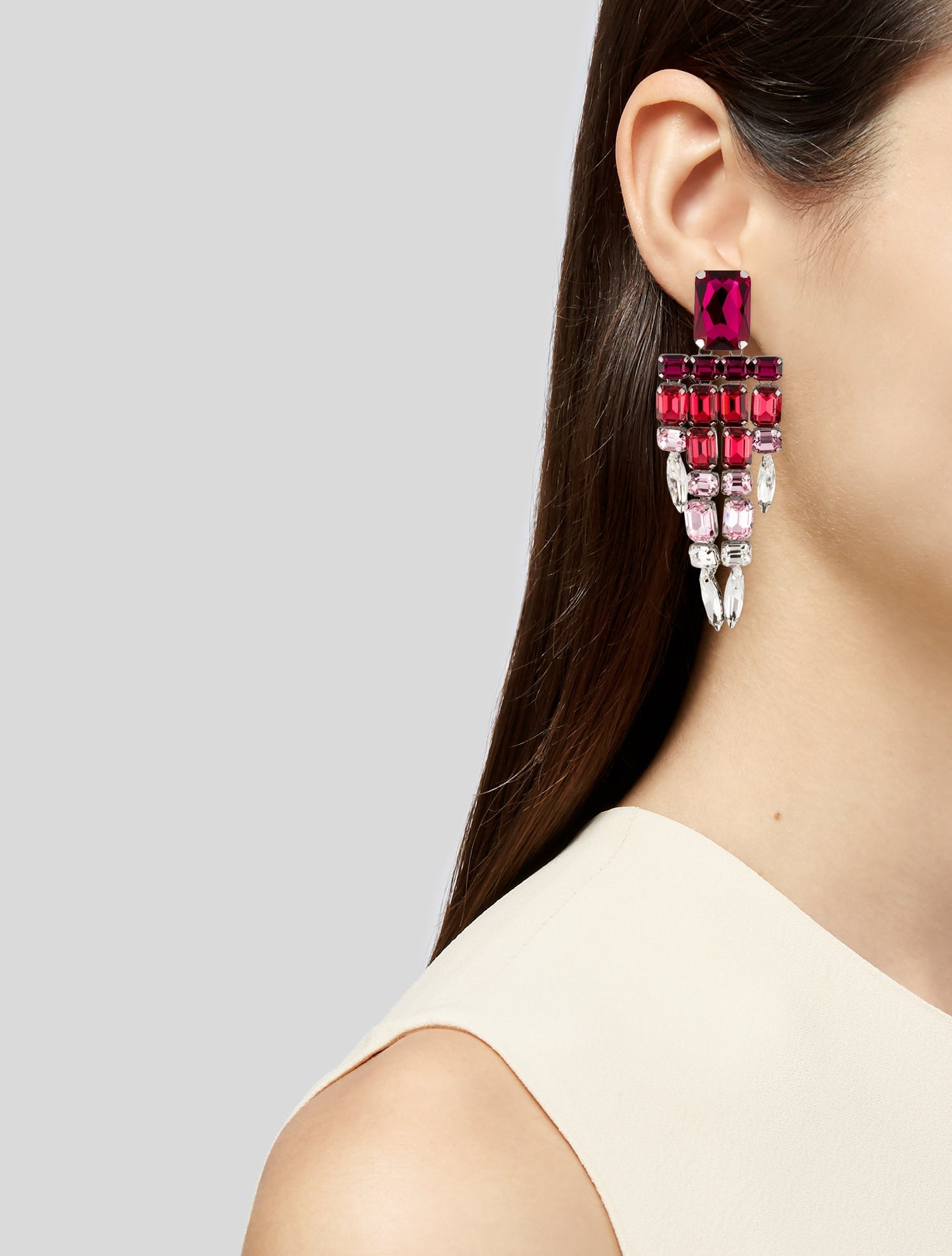 Area Ombre Crystal Chandelier Earrings
