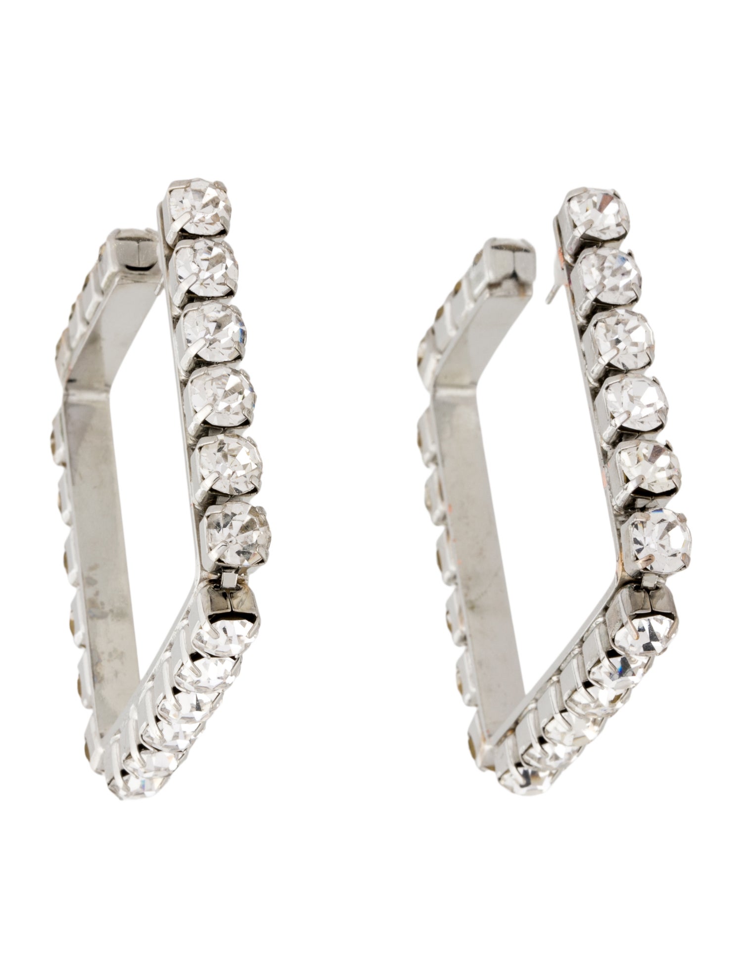 Area Crystal Square Hoop Earrings