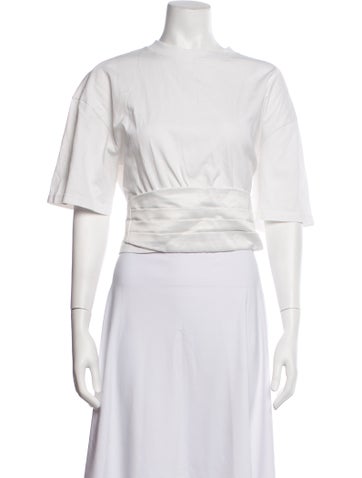 Pre-owned Area Crew Neck Short Sleeve Top In White