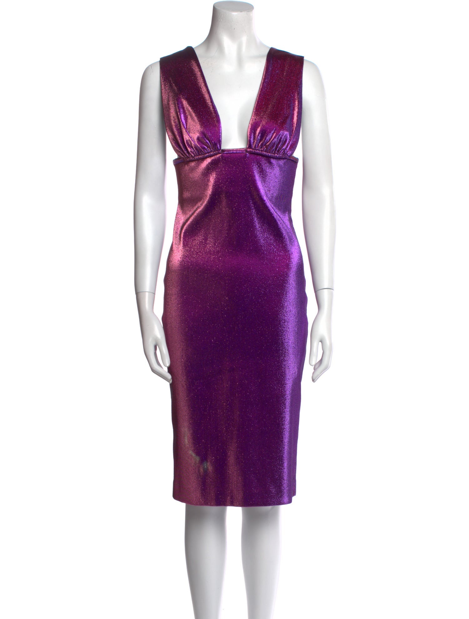 Area NYC V-Neck Midi Length Dress