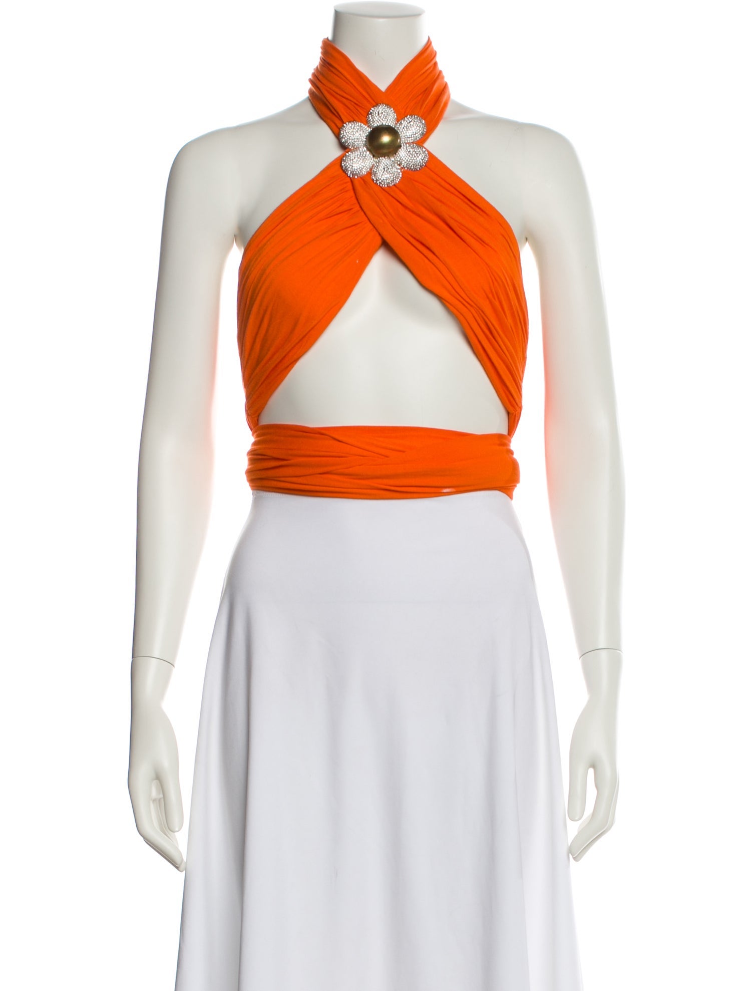 Area NYC Halterneck Sleeveless Crop Top