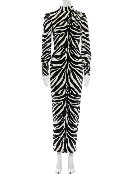 Alessandra Rich Animal Print Long Dress