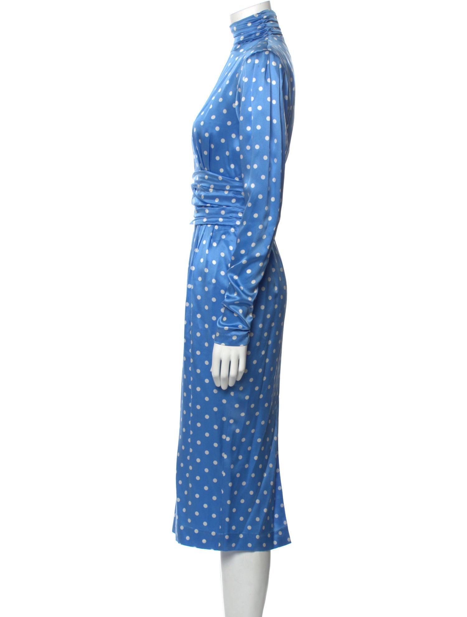 Alessandra Rich Silk Midi Length Dress - Blue Dresses, Clothing - ARH23639  | The RealReal