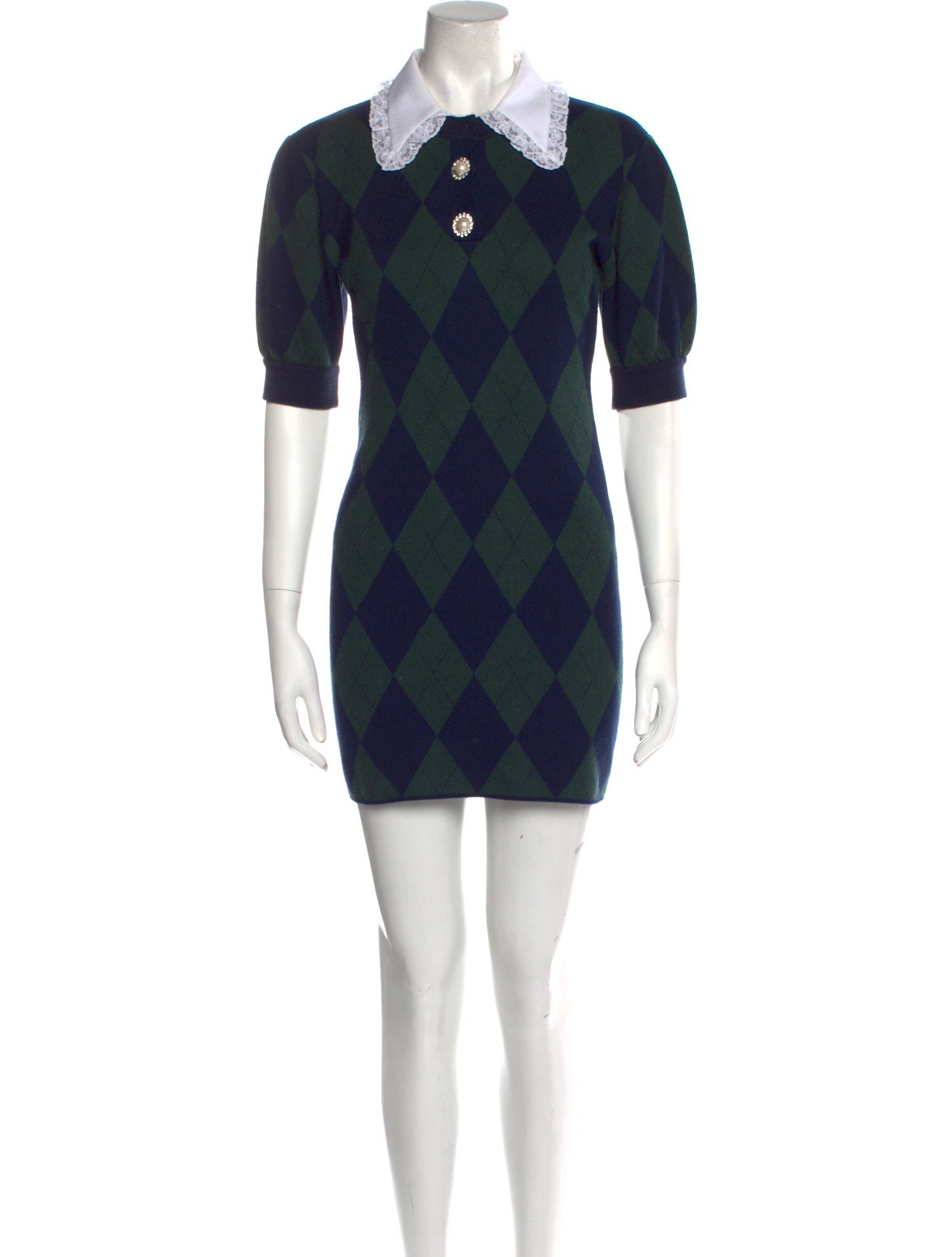 Alessandra Rich Plaid Print Mini Dress