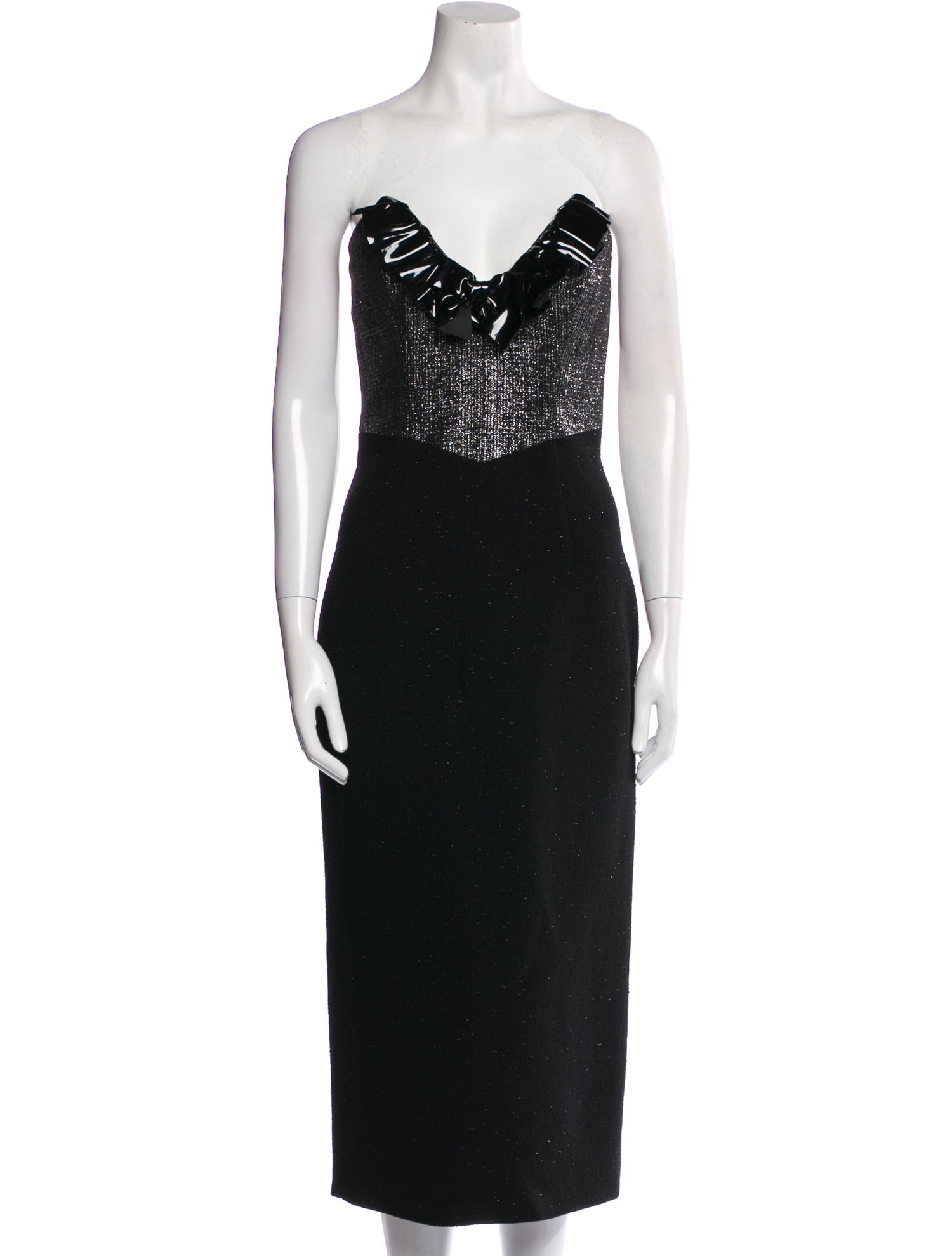 Alessandra Rich Strapless Midi Length Dress