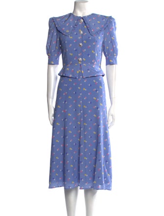 Alessandra Rich Silk Midi Length Dress