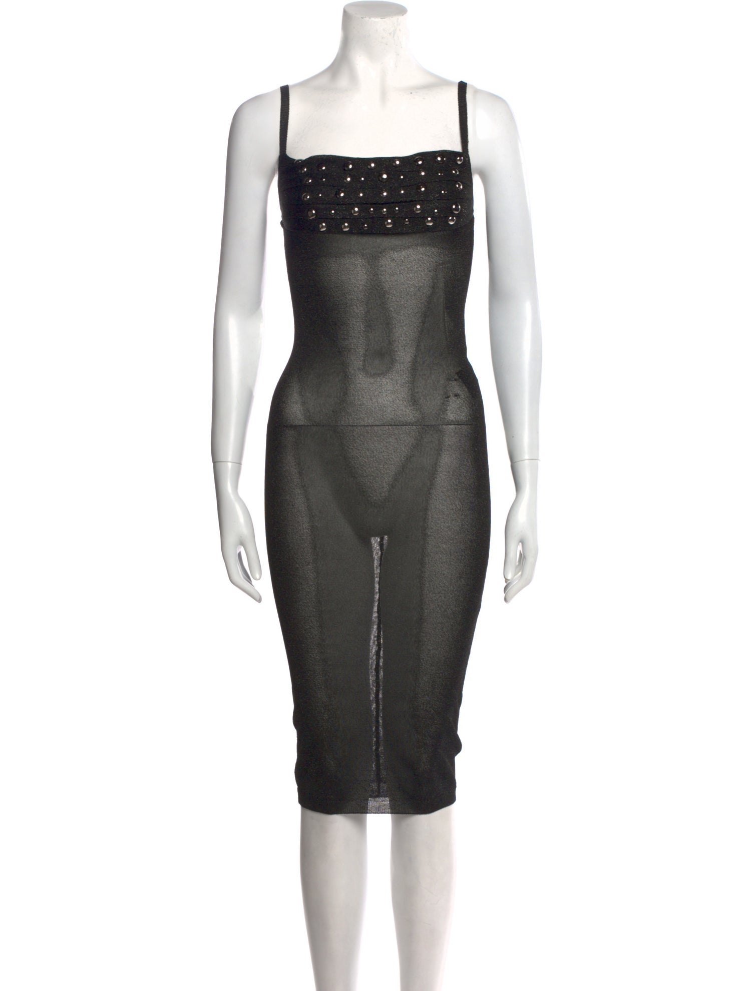 Alessandra Rich Square Neckline Midi Length Dress