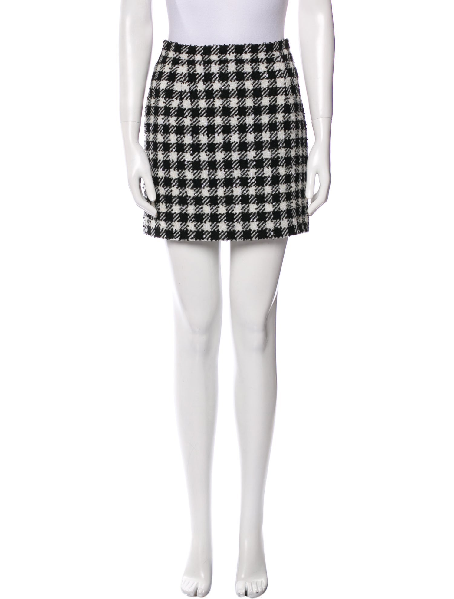 Alessandra Rich Plaid Print Mini Skirt