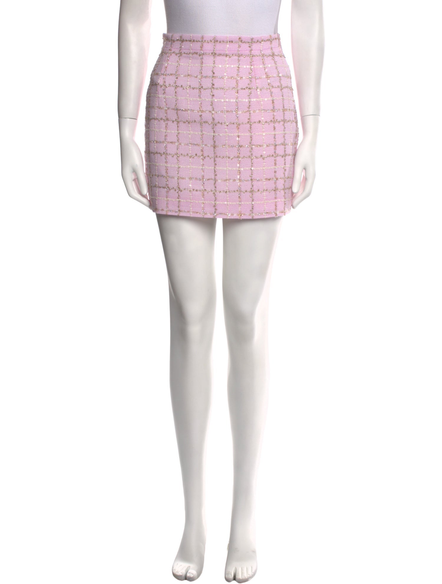 スカート Alessandra Rich Skirts Alessandra Rich Plaid Print Mini Skirt - Blue Skirts