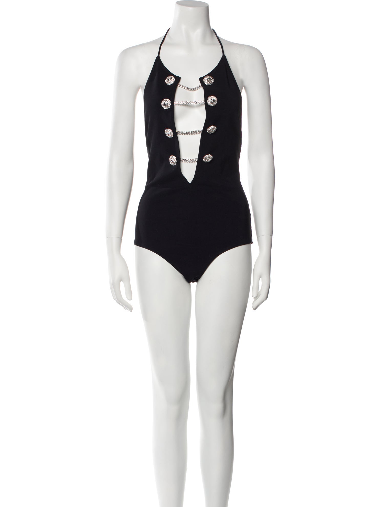 Alessandra Rich V-Neck Sleeveless Bodysuit