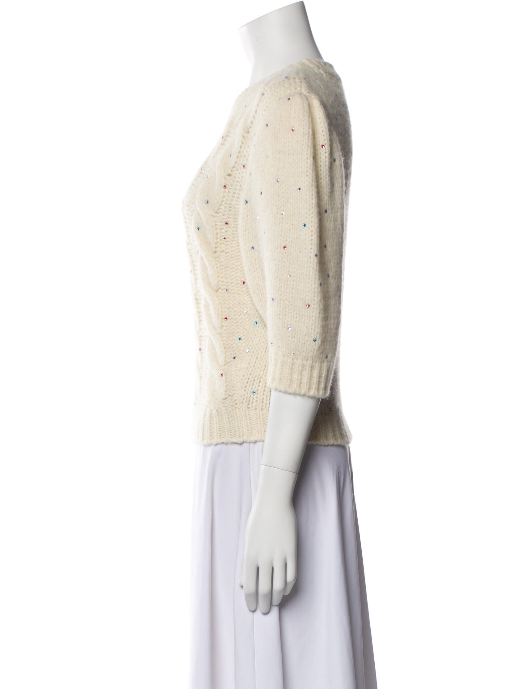 Alessandra Rich Alpaca Crew Neck Sweater