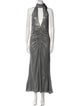 Alessandra Rich V-Neck Long Dress