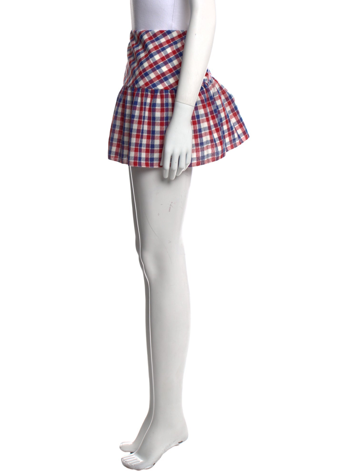 Alessandra Rich Plaid Print Mini Skirt