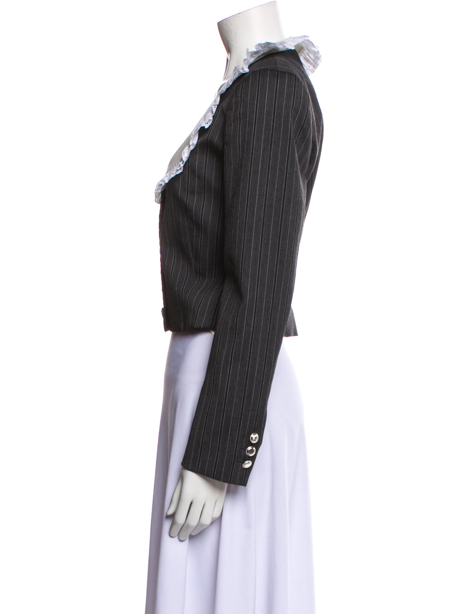 Alessandra Rich Wool Striped Evening Jacket w/ Tags