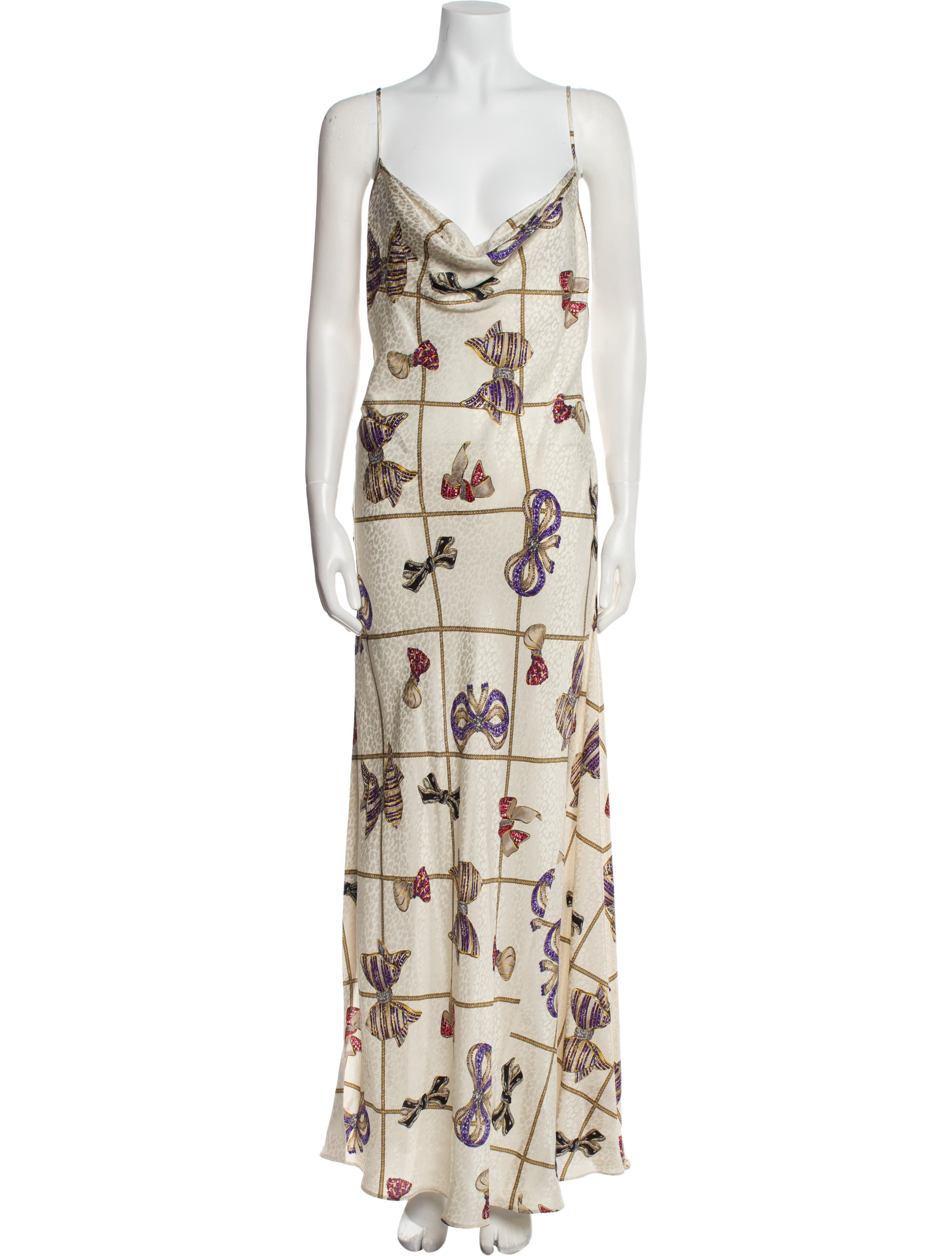 Alessandra Rich Silk Long Dress