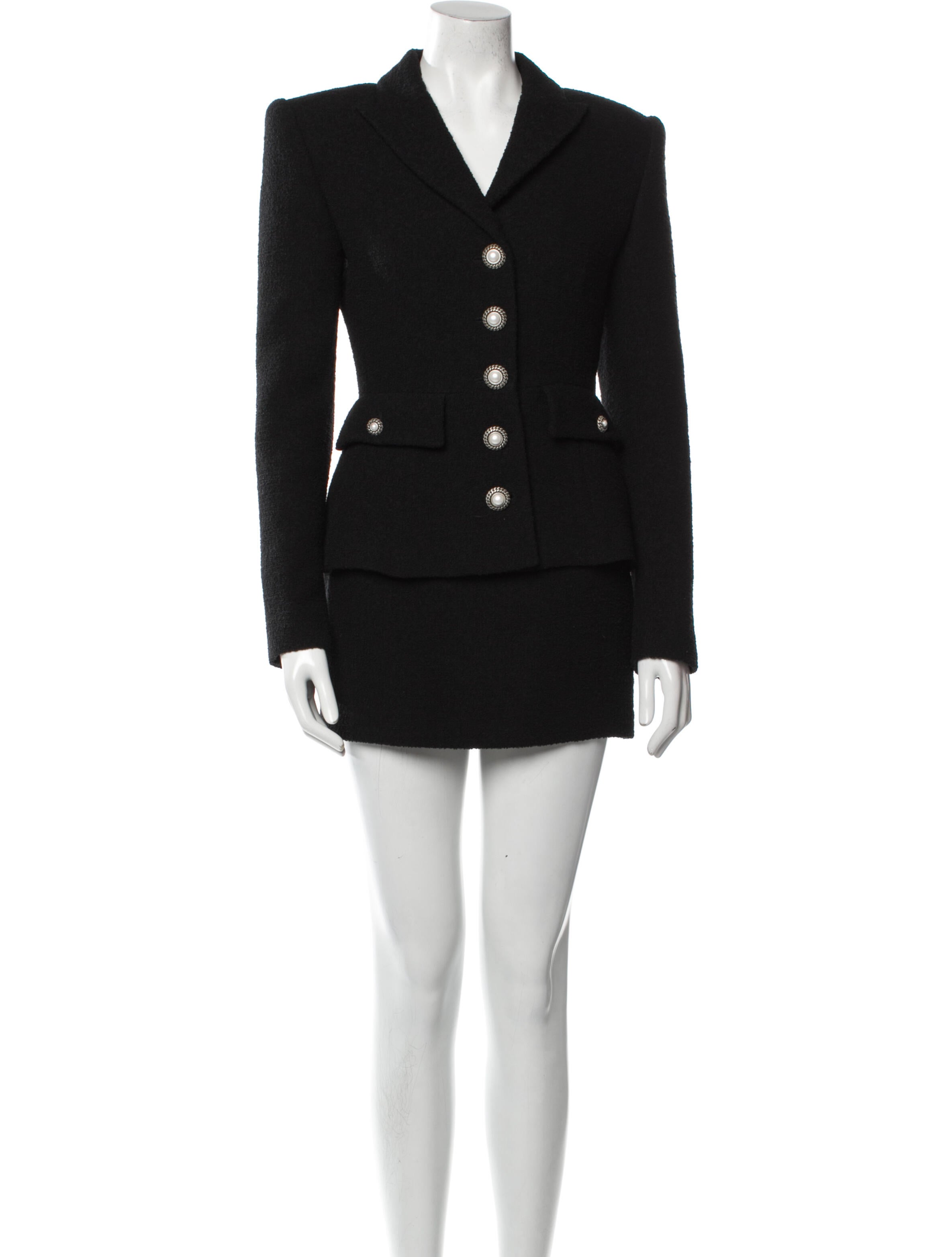 Alessandra Rich Virgin Wool Skirt Suit