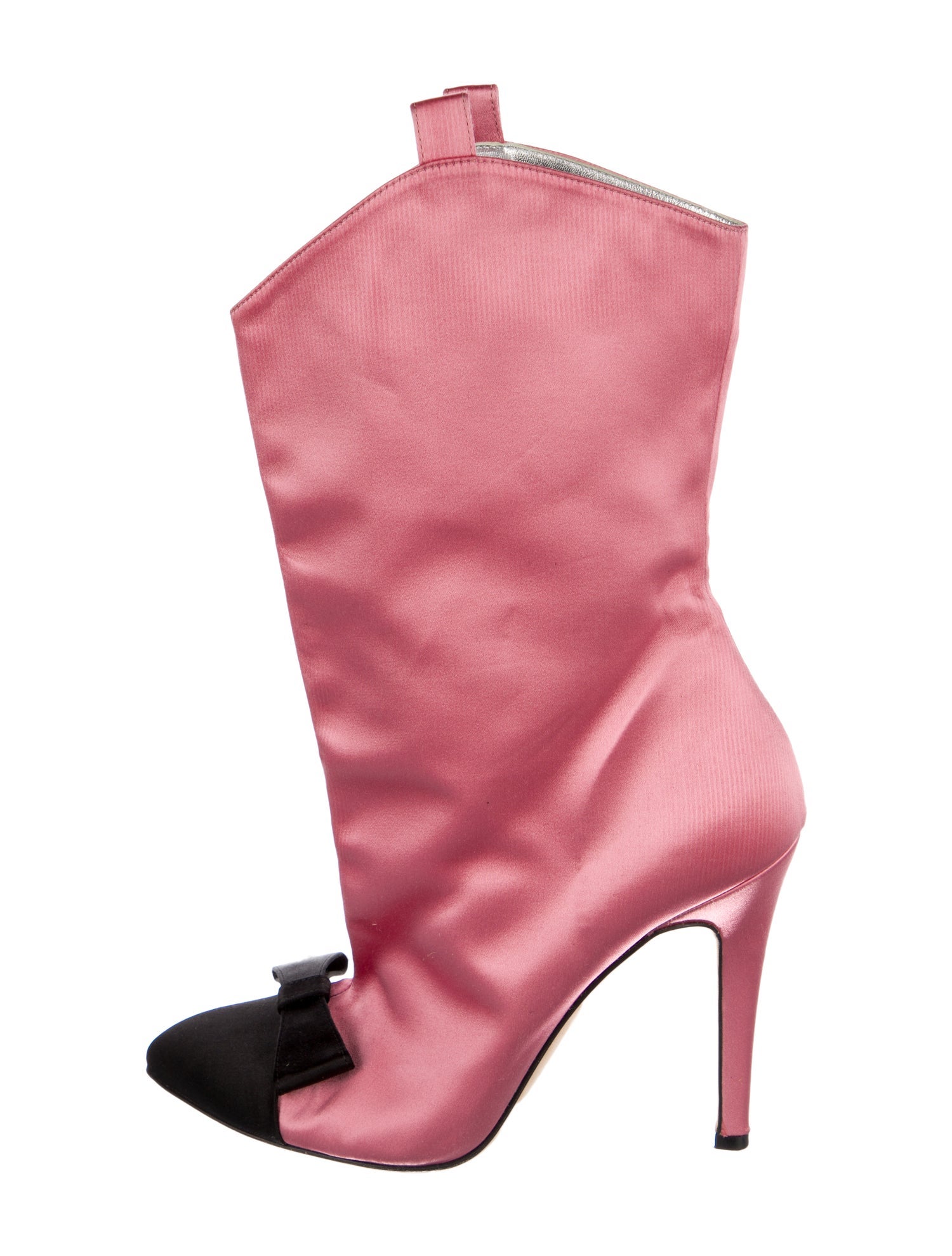 Alessandra Rich Satin Bow Accents Boots