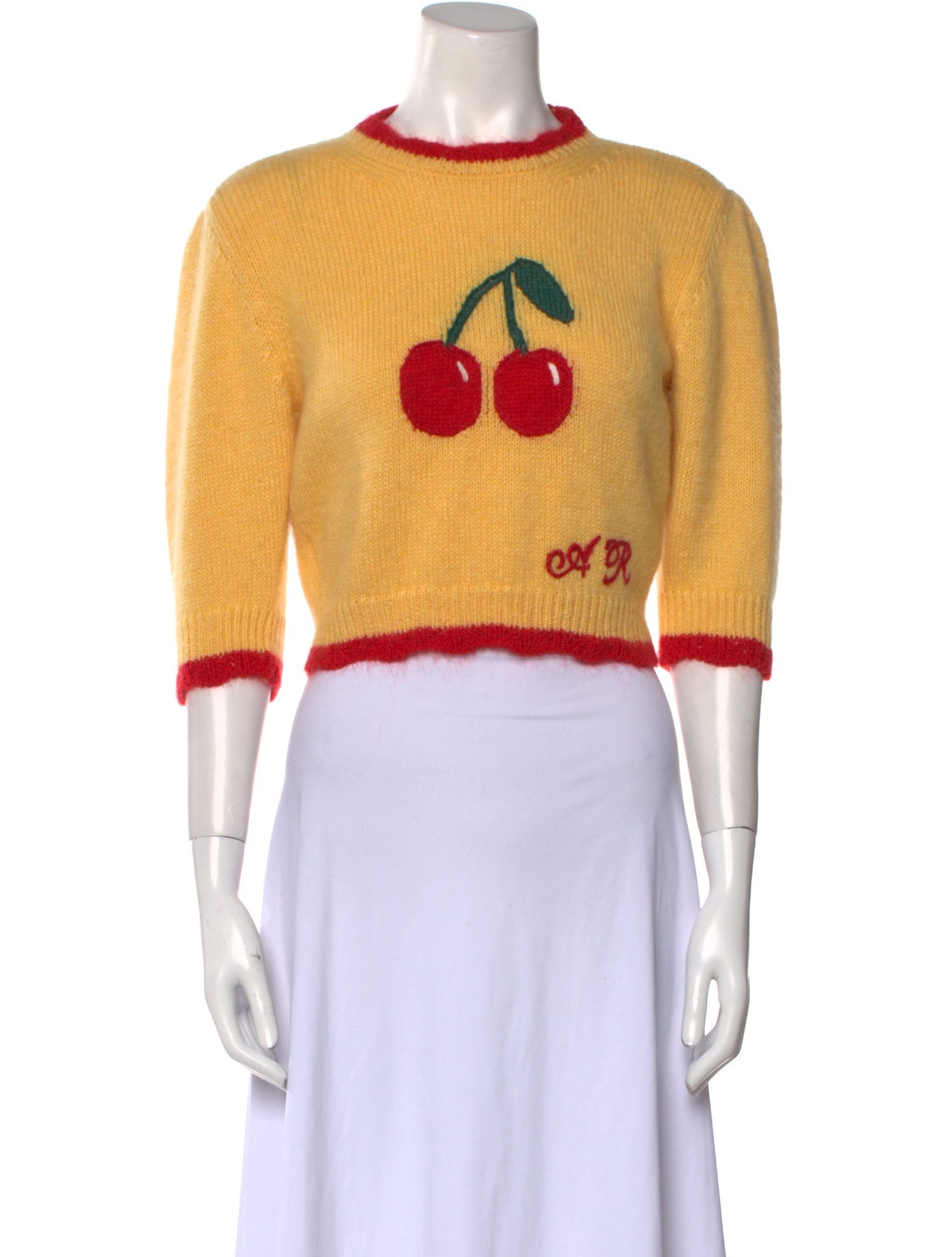 Alessandra Rich Graphic Print Crew Neck Sweater