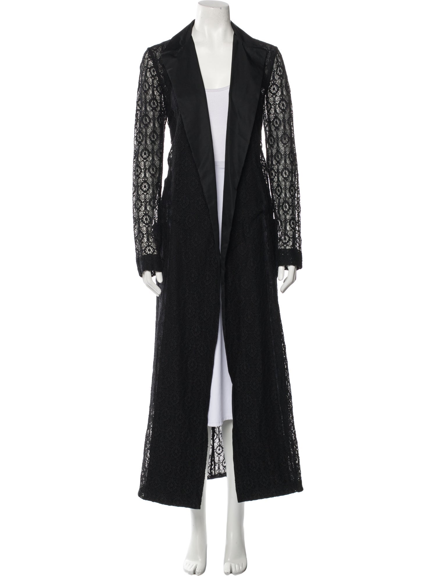 Alessandra Rich Silk Lace Pattern Coat