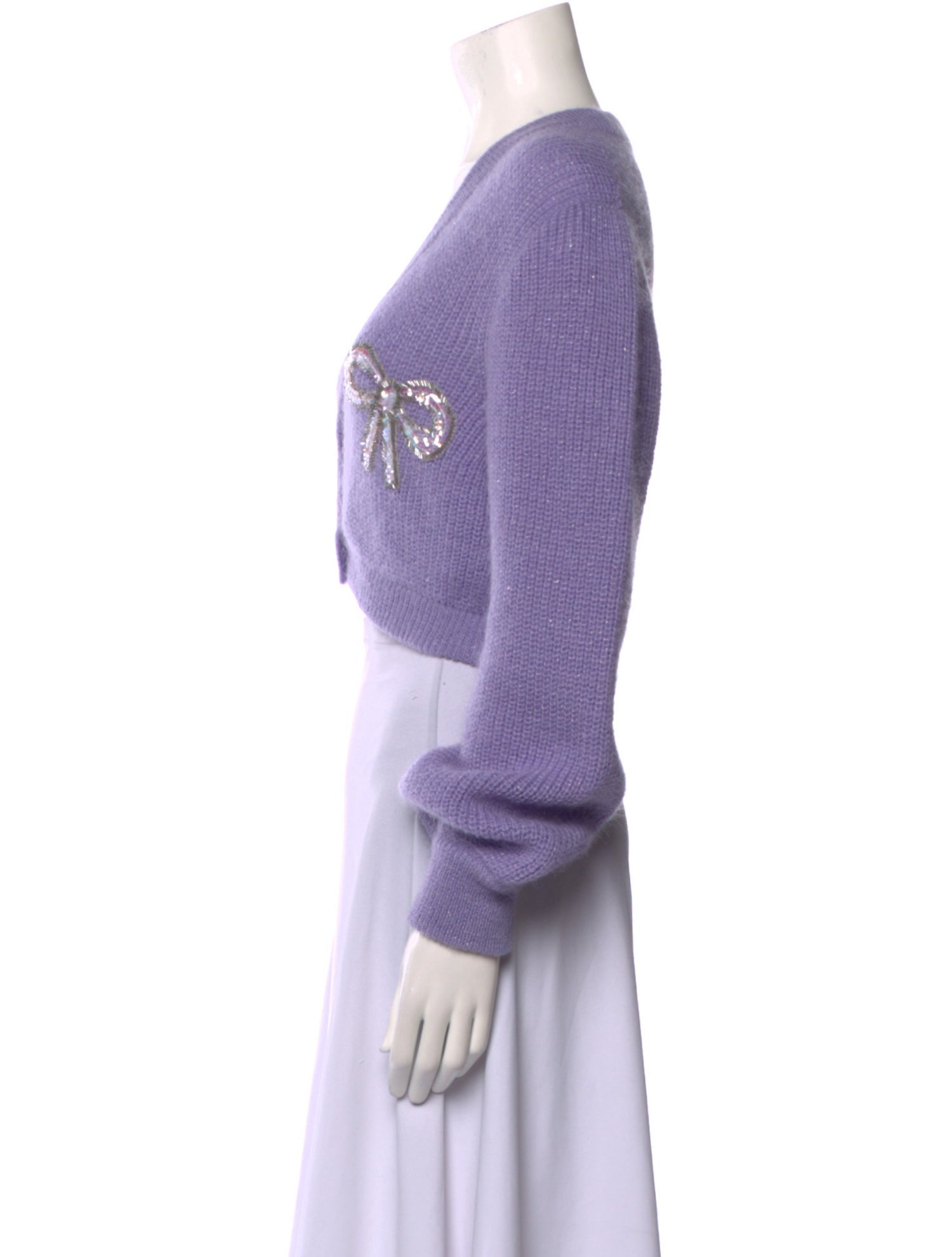 Alessandra Rich Mohair V-Neck Sweater