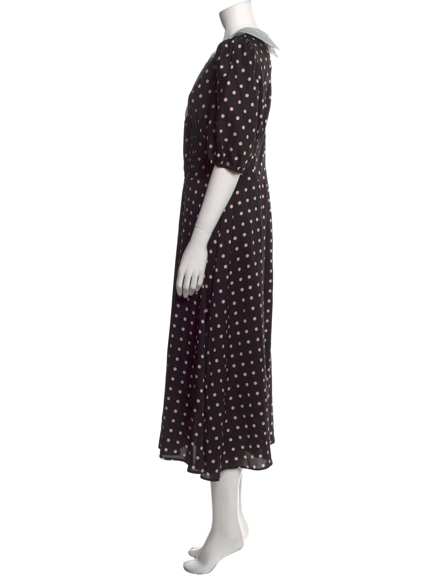 Alessandra Rich Polka Dot Print Long Dress