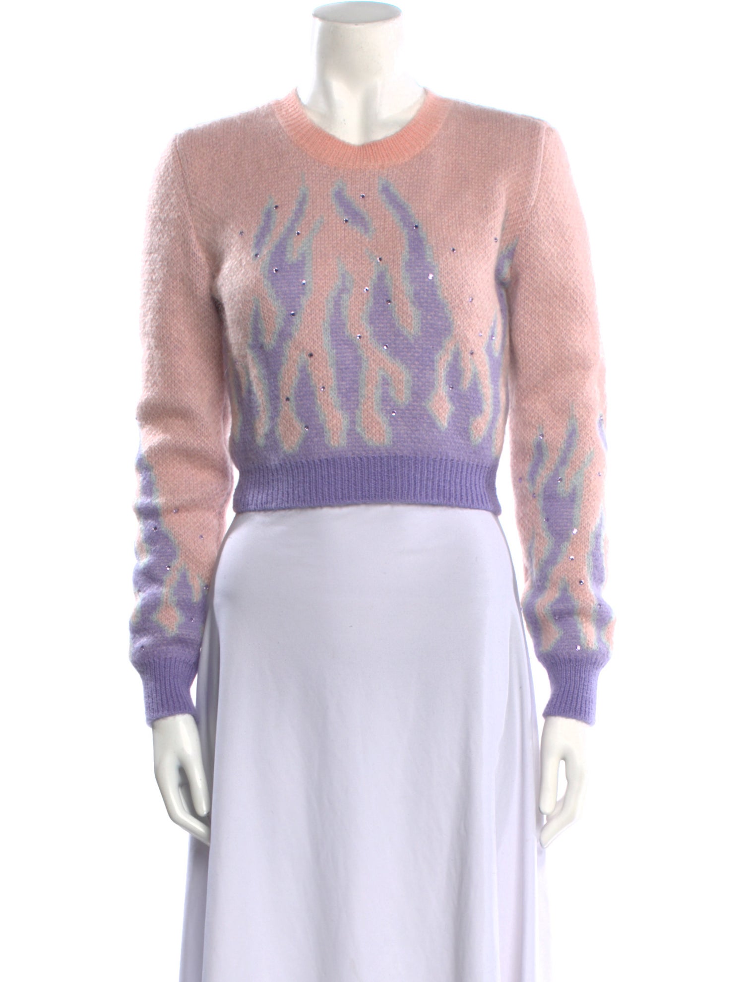 Alessandra Rich Printed Crew Neck Sweater