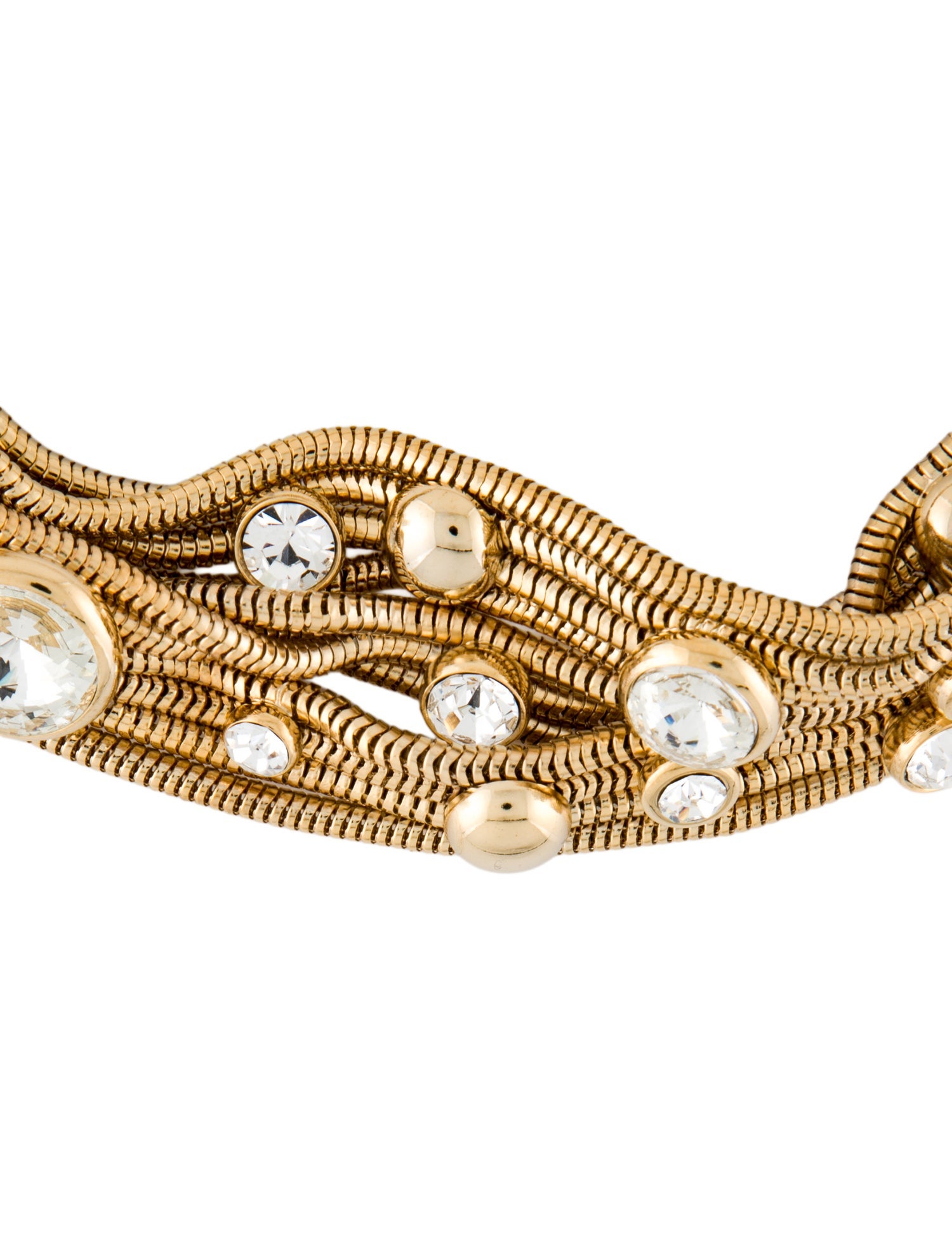 Alessandra Rich Glass Crystal Multi-chains Choker Necklace w/ Tags