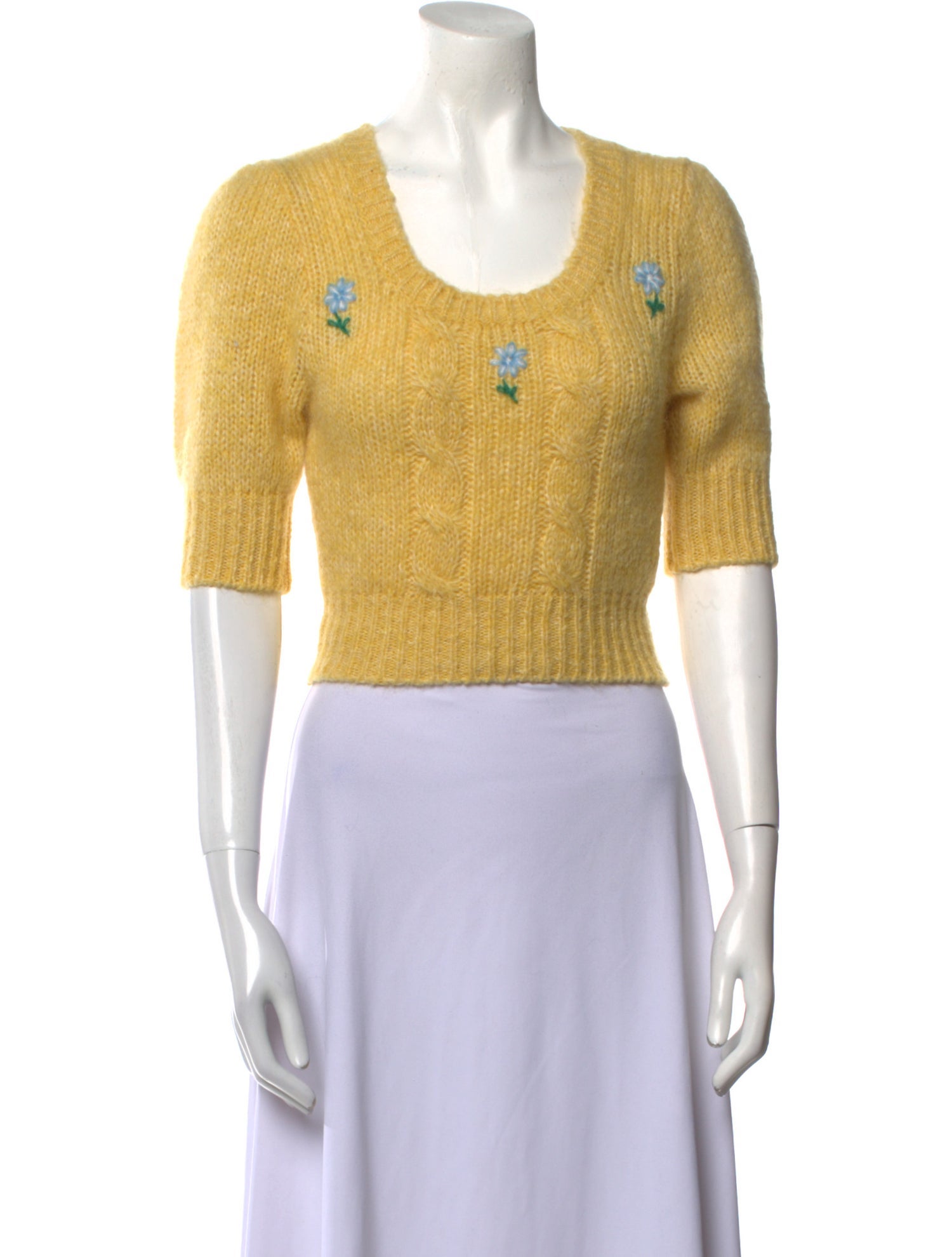 Alessandra Rich Printed Scoop Neck Sweater