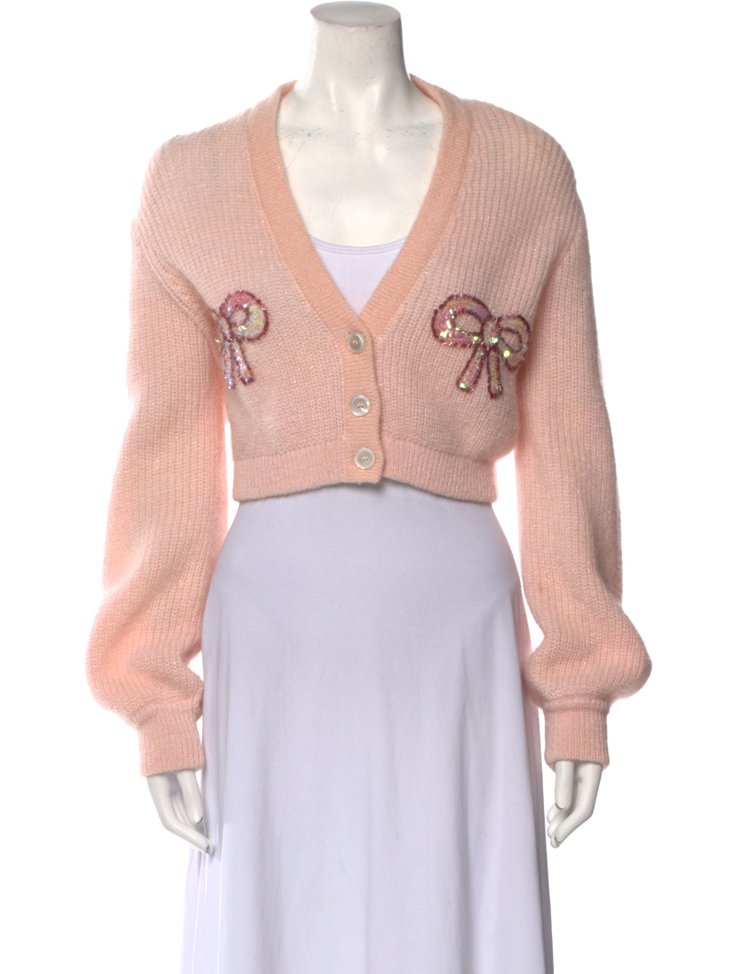 Alessandra Rich Mohair V-Neck Sweater