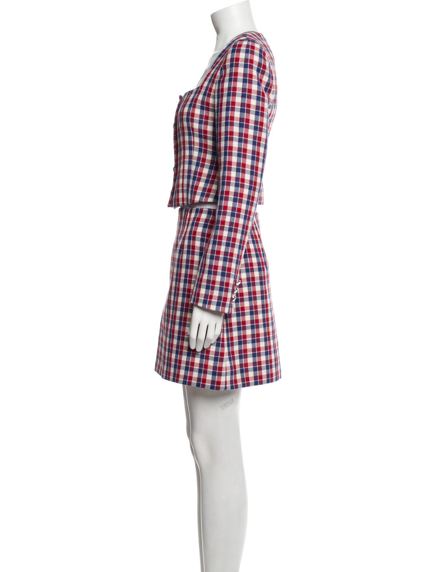 Alessandra Rich Plaid Print Skirt Set w/ Tags