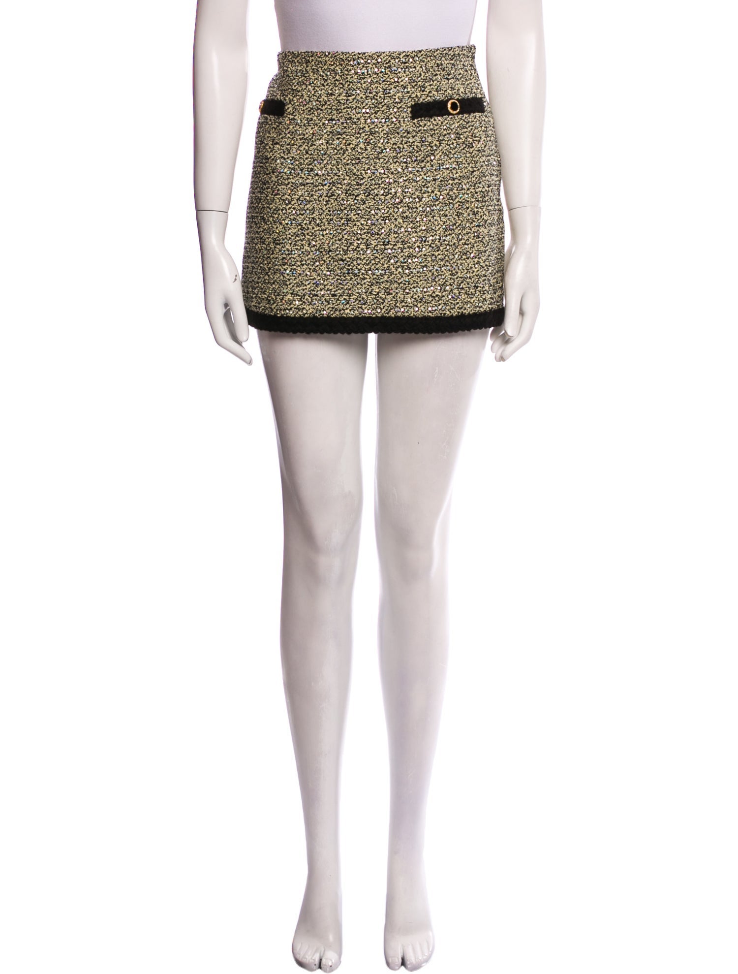 Alessandra Rich Sequin Embellishments Mini Skirt