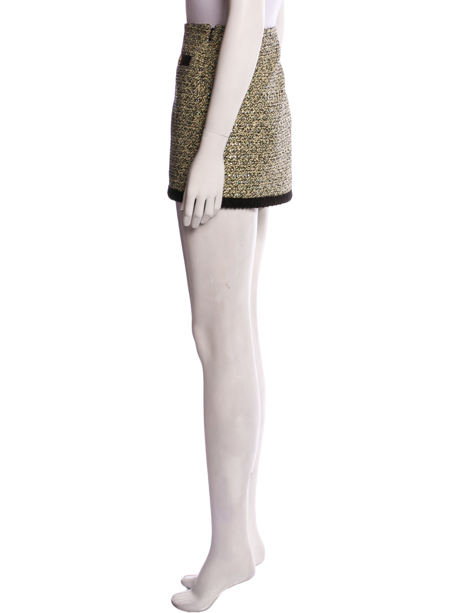 Alessandra Rich Sequin Embellishments Mini Skirt