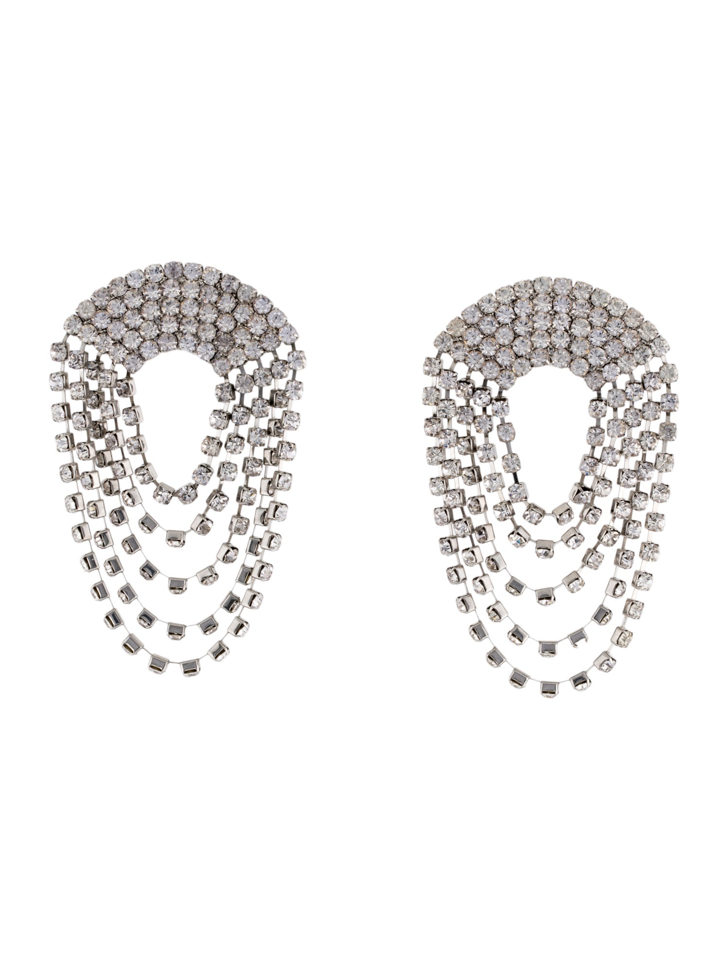 Alessandra Rich Draped Circle Crystal Earrings