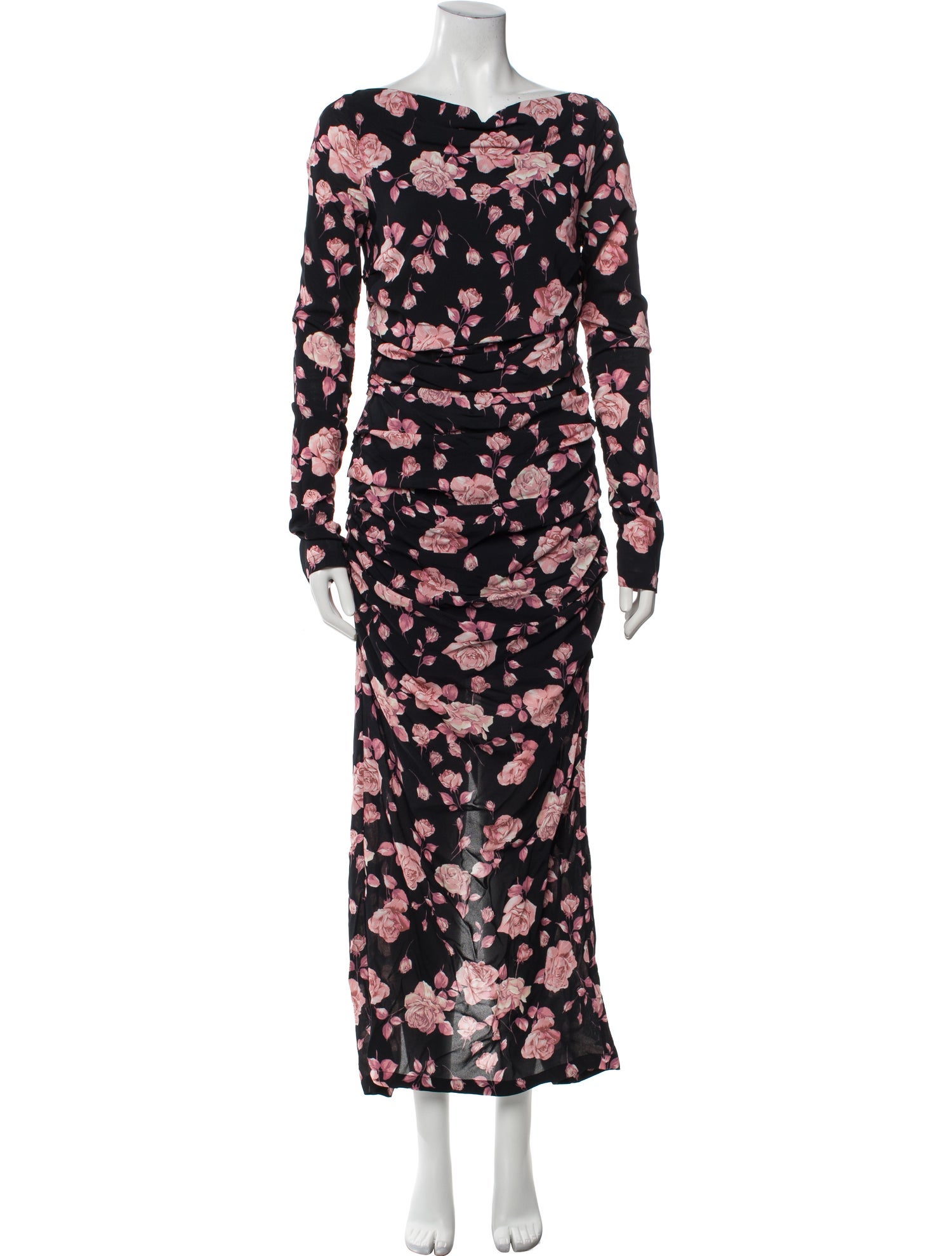 Alessandra Rich Floral Print Long Dress