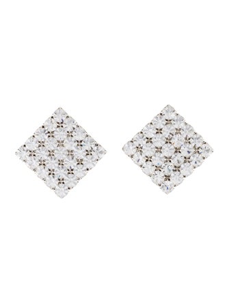 Alessandra Rich Crystal Square Clip-On Earrings