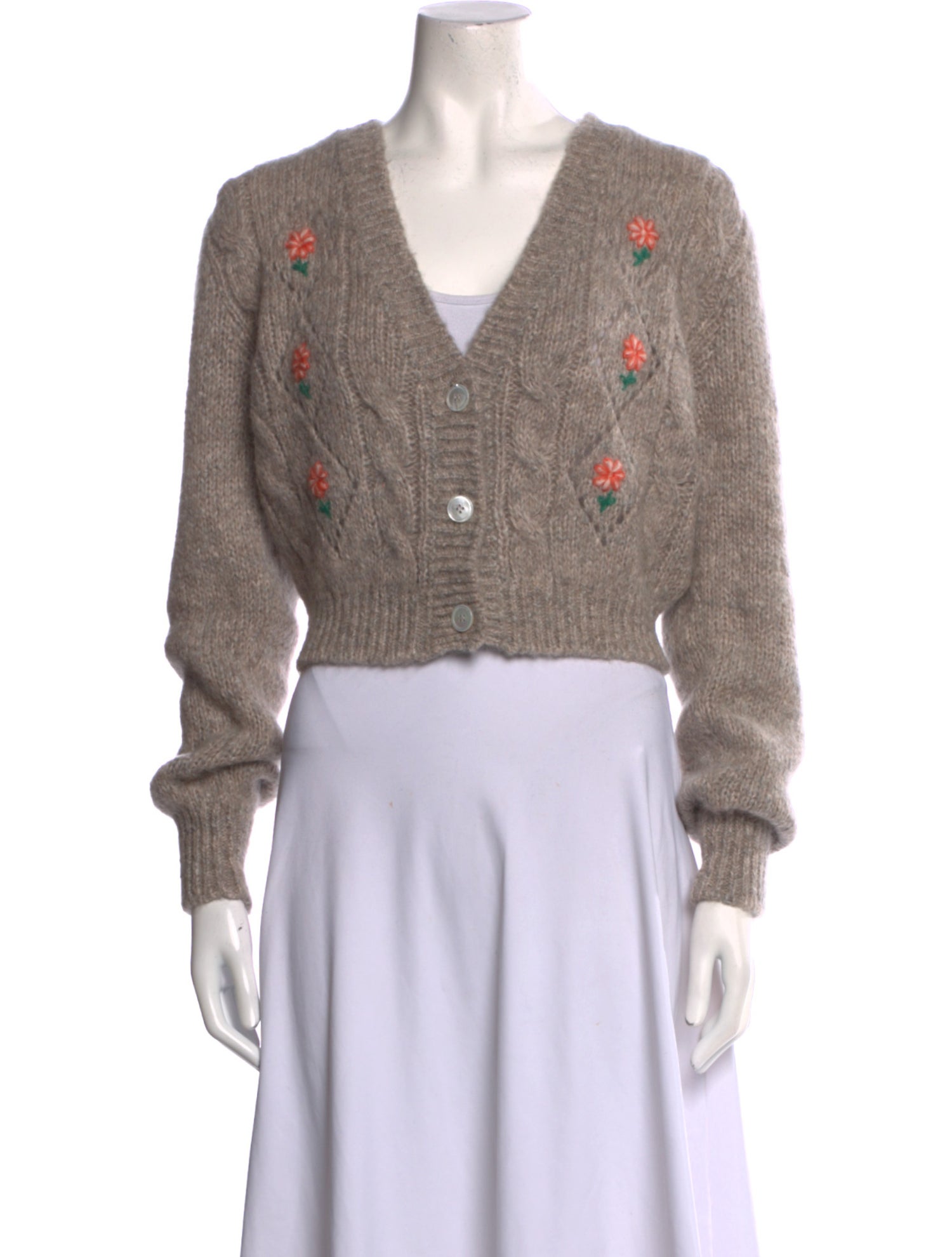 Alessandra Rich Alpaca V-Neck Sweater