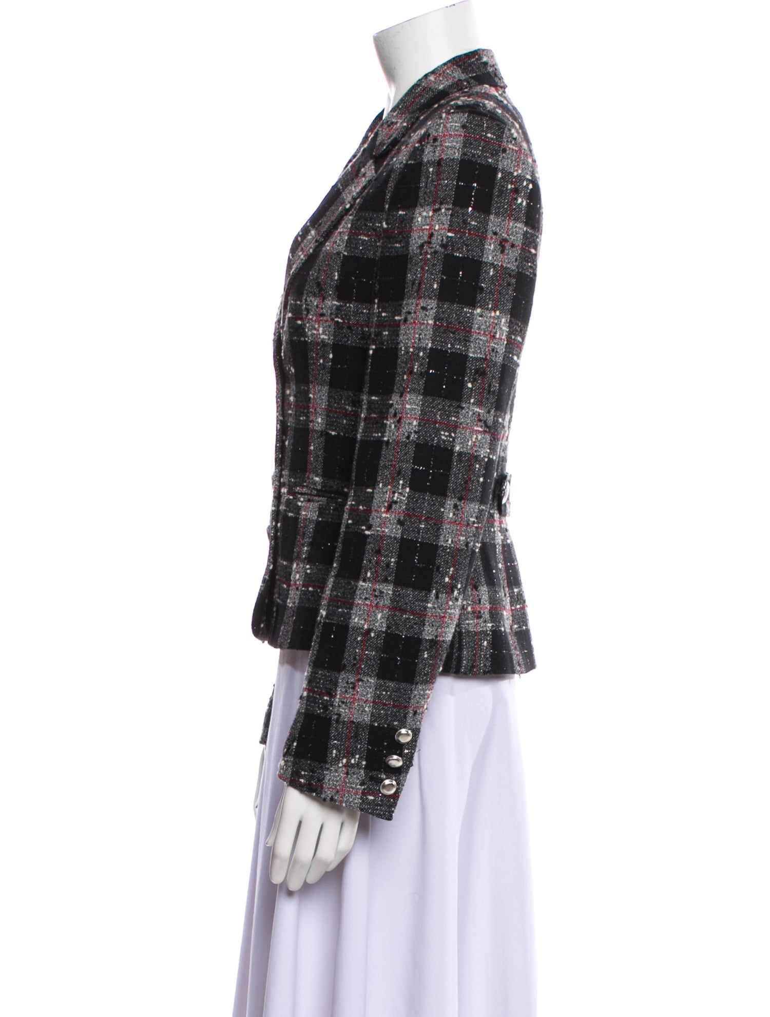 Alessandra Rich Plaid Print Blazer