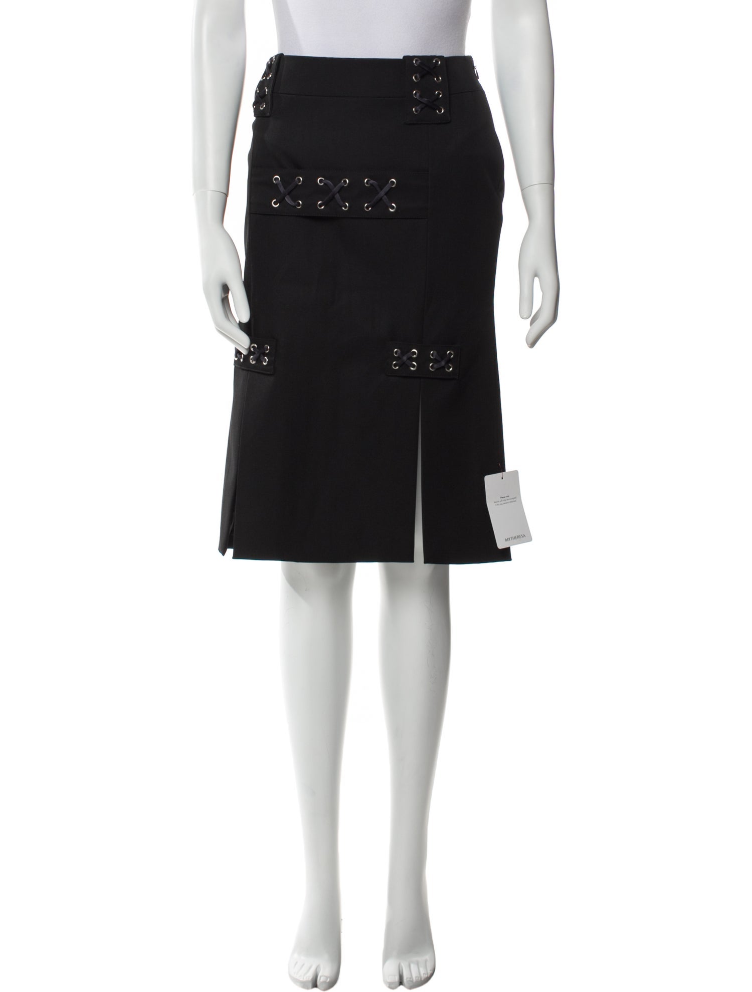 Alessandra Rich Virgin Wool Knee-Length Skirt w/ Tags