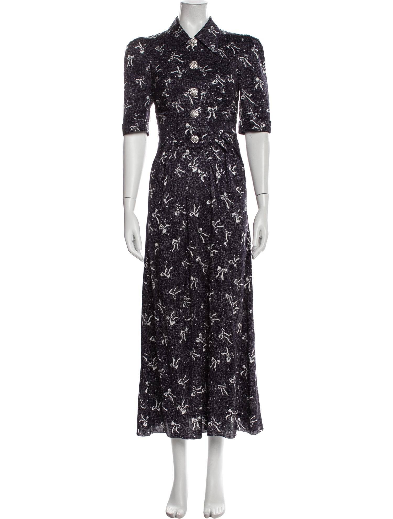 Alessandra Rich Silk Long Dress