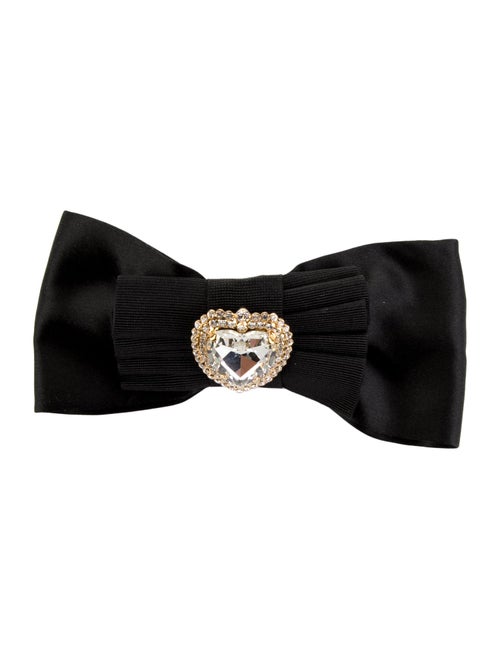 Alessandra Rich Satin Heart Embellished Hair Bow