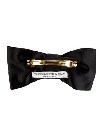 Alessandra Rich Satin Heart Embellished Hair Bow