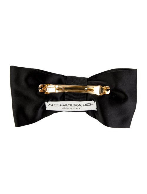 Alessandra Rich Satin Heart Embellished Hair Bow