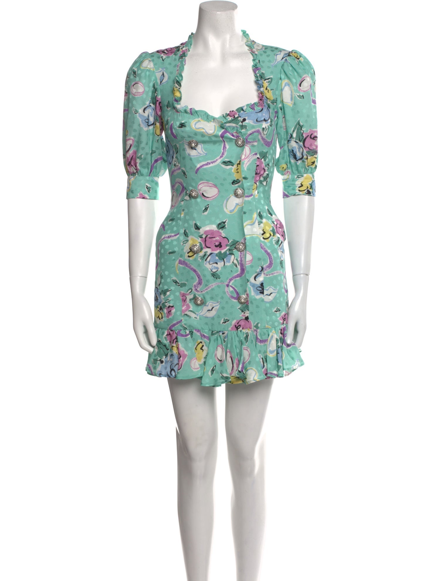 Alessandra Rich Silk Mini Dress