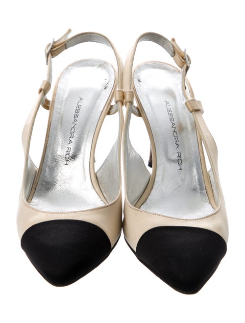 Alessandra Rich Satin Slingback Pumps