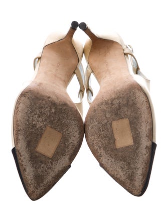 Alessandra Rich Satin Slingback Pumps