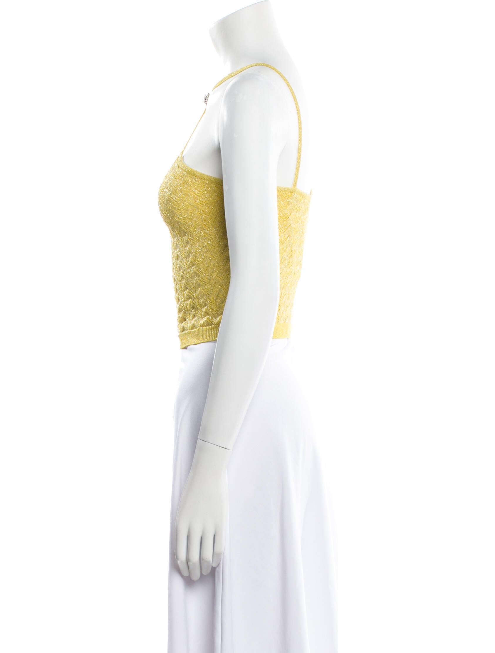 Alessandra Rich Halterneck Sleeveless Crop Top